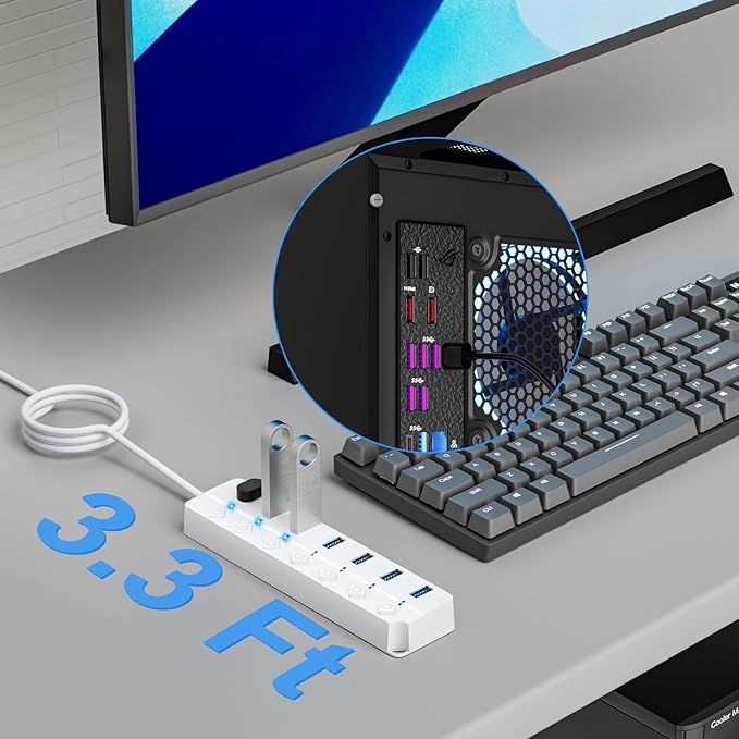 ONFINIO USB Hub 3.0, 7-Port USB Hub Splitter - Image 6