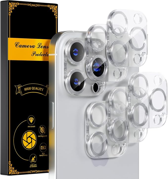 beuxece for 6 Pack iPhone 15 Pro/iPhone 15 Pro Max Camera Lens Protector 9H by Beuxece