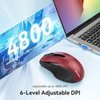 TECKNET Rechargeable Jiggler Wireless Mouse 4800 DPI Silent USB A & Bluetooth - Image 6