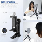 NEEWER Smartphone Tripod Mount Aluminum Alloy, 360° Rotatable Phone Stand - Image 6