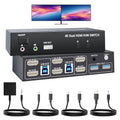 HDMI KVM Switch 2 Monitors 2 Computers 4K@60Hz USB 3.0 KVM Switcher Share Dual by BolAAzuL