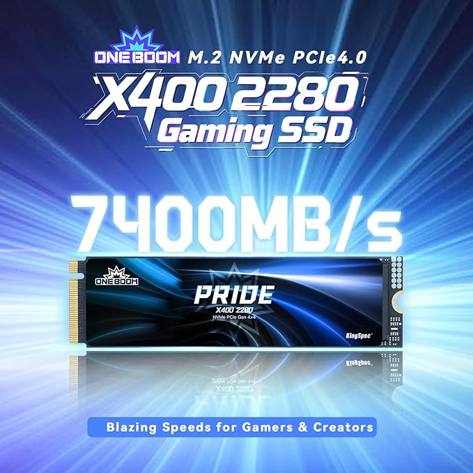 KingSpec OneBoom X400 2TB M.2 SSD Gen4 7300MB/s, TLC 3D NAND Internal NVMe SSD - Image 2