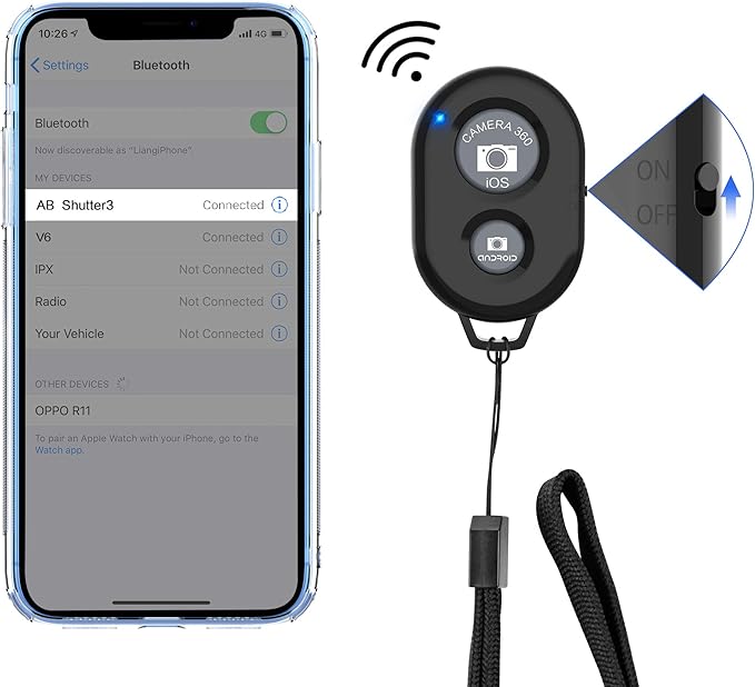 Wireless Camera Remote Shutter for Smartphones, Zttopo Wireless Phone Camera - Image 2