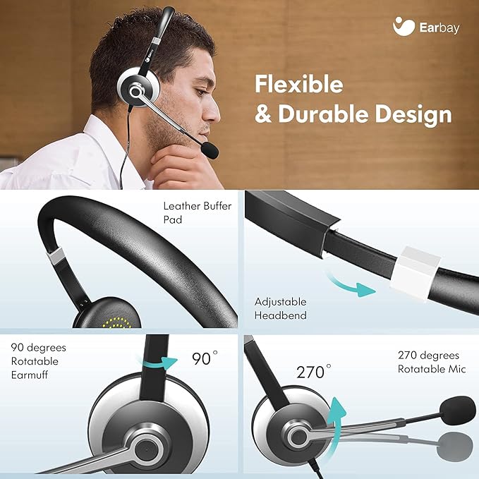 Earbay USB Headset with Microphone - Image 4