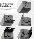 JUNNUJ Heavy Duty Power Strip Wall Mount, 20 Amp Surge Protector 1200J Metal 8 - Image 3