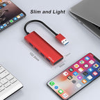 USB Hub, USB 3.0 Hub Aluminum Alloy Ultra Slim USB Splitter, Portable 4 Port - Image 7
