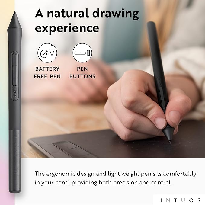 Wacom Intuos Medium Bluetooth Graphics Drawing Tablet, Portable - Image 5