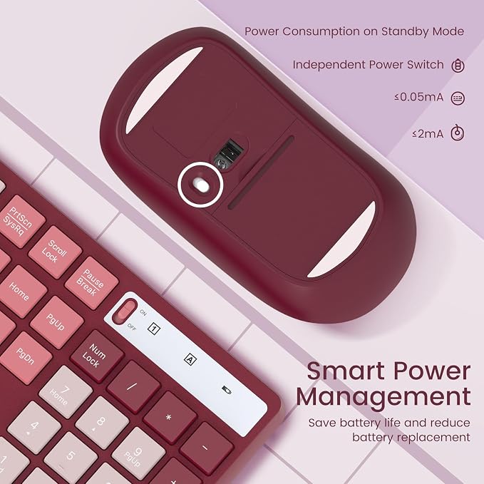 Wireless Keyboard and Mouse Combo, Lovaky 2.4G Full-Sized Ergonomic Keyboard - Image 3