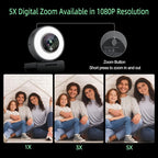 Angetube 1080p Webcam with Ring Light - Image 4
