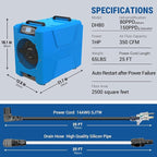 MOUNTO Commercial Dehumidifier, 150 Pint High-Capacity, Includes Pump Drain Hose - Image 5