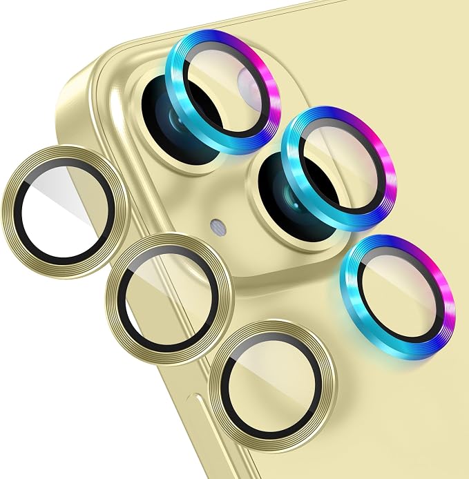 AGVEE 3+3 6 Pack for iPhone 15 6.1" / 15 Plus 6.7" Camera Lens Cover Protector by AGVEE