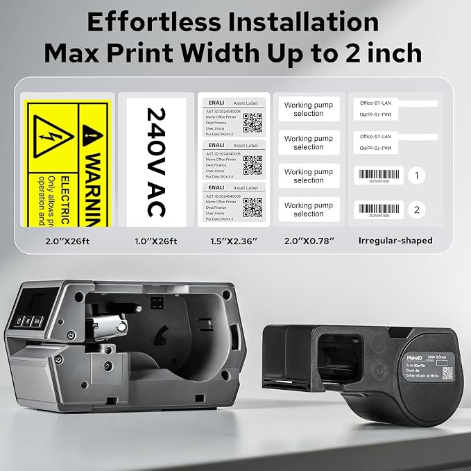 Makeid D50 Industrial Label Printer, Desktop Label Maker 2" Print Head - Image 3
