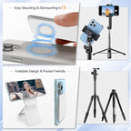 Phone Stand, Foldable Magnetic Phone Tripod, Angle Adjustment & Strong Magnets - Image 4