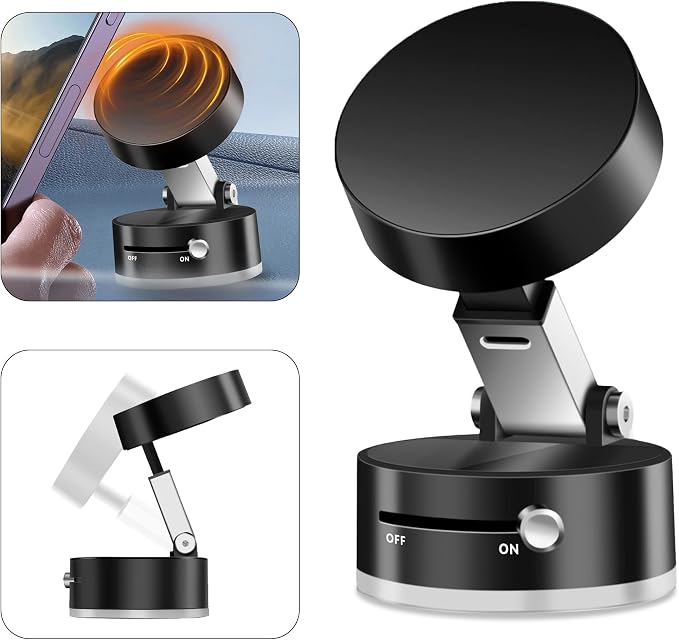 Foldable Vacuum Magnetic Suction Phone Holder, Retractable Magnetic Car - Image 7