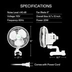 VIVOSUN AeroWave A6 Grow Tent Clip Fan, Patented Portable Auto Oscillating Fan - Image 7