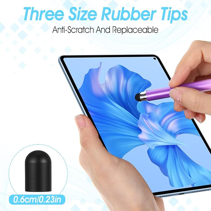 30PCS Stylus Tips Replacement Tips Only, 0.6cm/0.23in Black Silicone Tips - Image 2