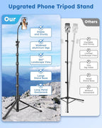 86" Tripod for iPhone, Stable & Tall Phone Tripod - Image 3