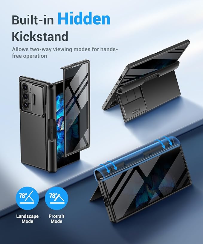 BERFY for Z Fold 7 Case with Privacy Screen Protector, Military Grade Hidden - Image 3