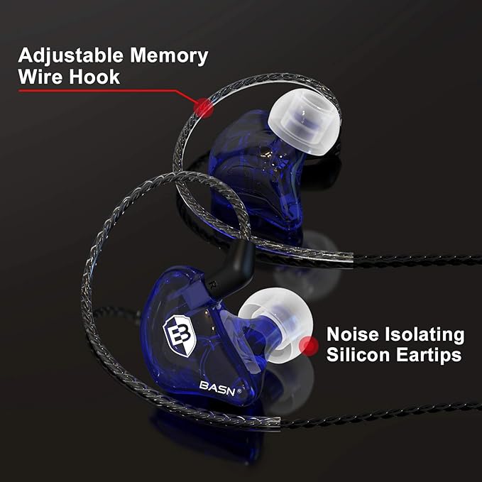 BASN Bsinger PRO in-Ear Monitors Hybrid Dynamic Dual Drivers Two Detachable - Image 2