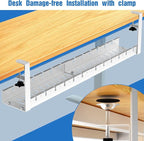 No Drilling Under Desk Cable Management, Metal Cable Management Tray Under Desk - Image 6