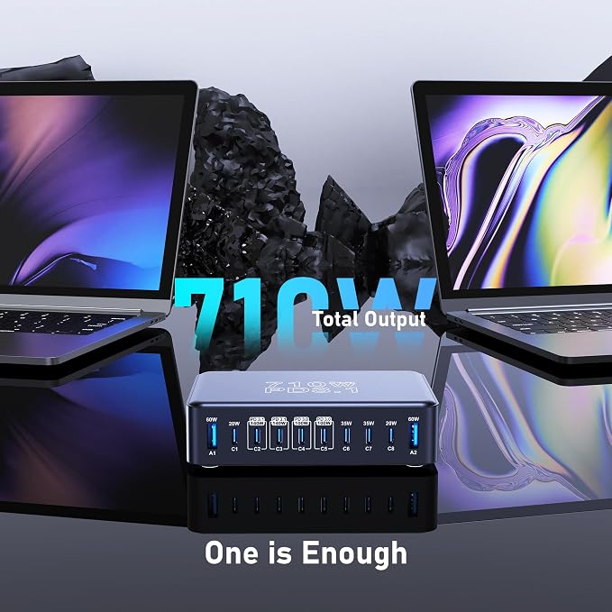 CHIPOFY 710W USB C Charger Block, 10 Port USB C Charging Station, Dual PD3.1 - Image 8
