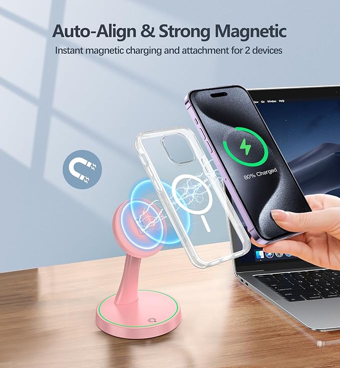Magnetic Wireless Charger Stand 15W Fast Mag-Safe Charger - Image 6