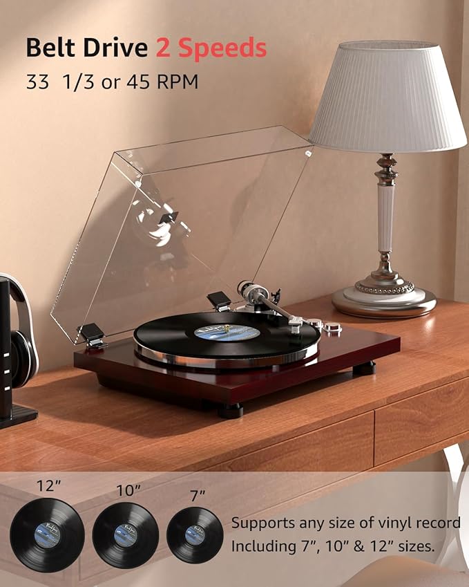Turntable Record Player Wireless Output Carbon Fiber Tonearm Vinyl Player - Image 5