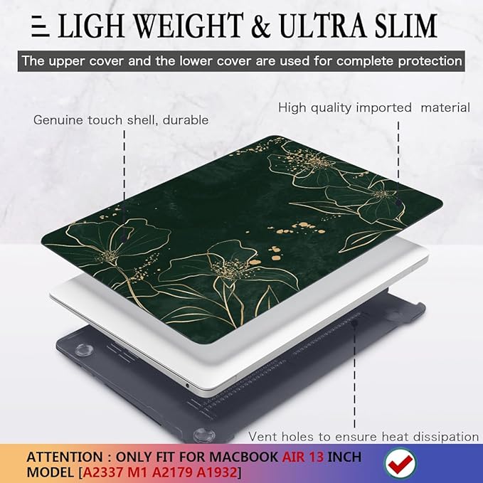 CISSOOK Case for MacBook Air 13 inch 2021 M1 A2337 A2179 A1932, Hard Shell - Image 4
