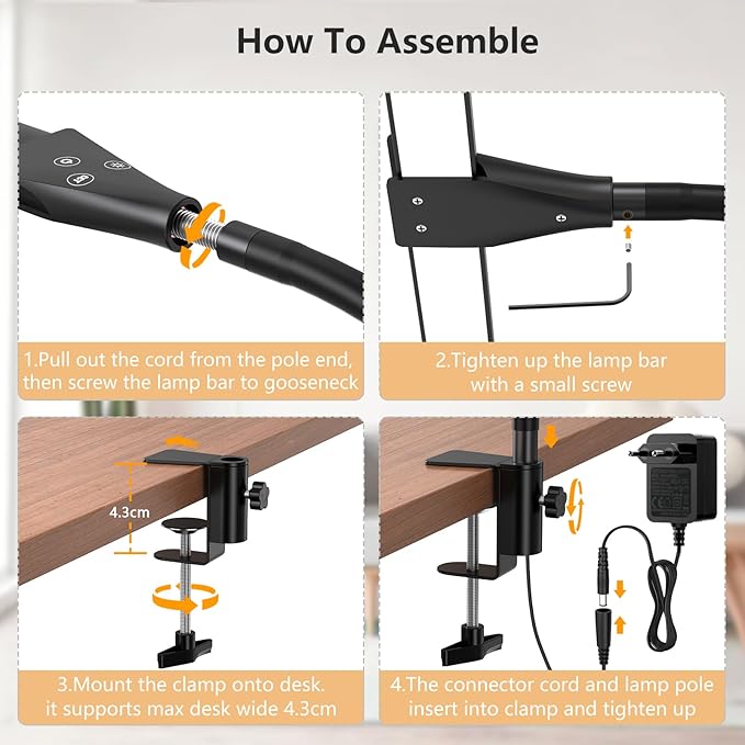 EppieBasic LED Desk lamp, Double Head Architect Desk Lamps - Image 6