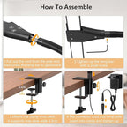 EppieBasic LED Desk lamp, Double Head Architect Desk Lamps - Image 6