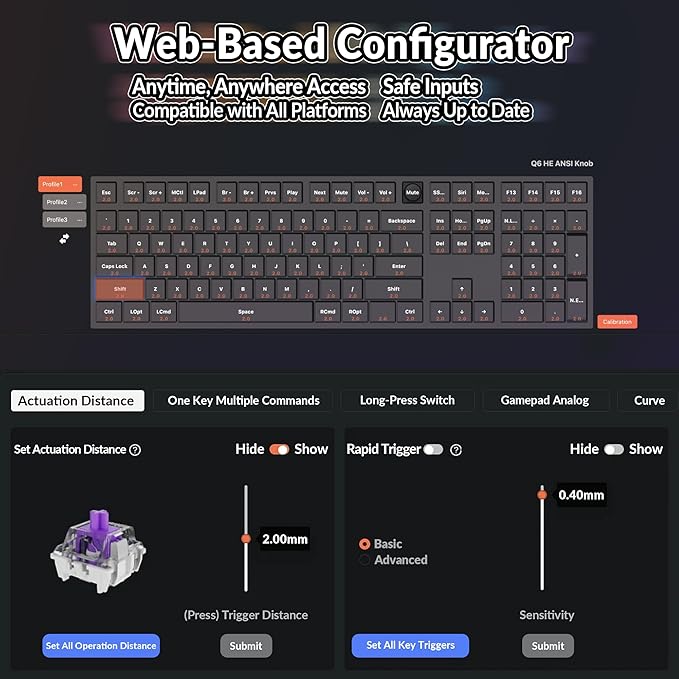 Keychron Q6 HE Wireless Custom Mechanical 100% Full Keyboard, 2.4 - Image 4