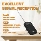 XHDATA D220 Portable Radio AM FM SW Shortwave Receiver Pocket Radios, 2 AA - Image 3