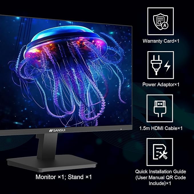 SANSUI 27 Inch Computer Monitor 120Hz, FHD 1080P Monitor, HDMI DP Ports FreeSync - Image 7