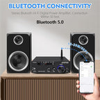 Amplifier Home Audio, Stereo Receiver Bluetooth 5.0 Power amp 100W x2 Wireless - Image 6