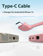 6000mah Ultra Slim Built in Cables Power Bank, Card Size Built in USB C Cords - Image 5