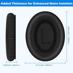 Ear Pads for Bose QuietComfort 35 ii, Premium Softer Leather Replacement Pads - Image 4
