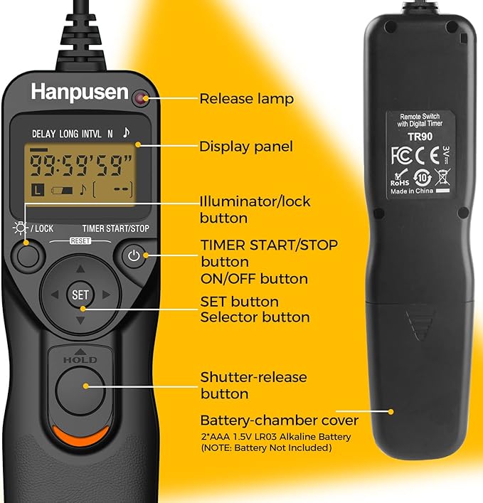 Camera Wired Timer Shutter Release, Camera Intervalometer Shutter Release Cords - Image 6