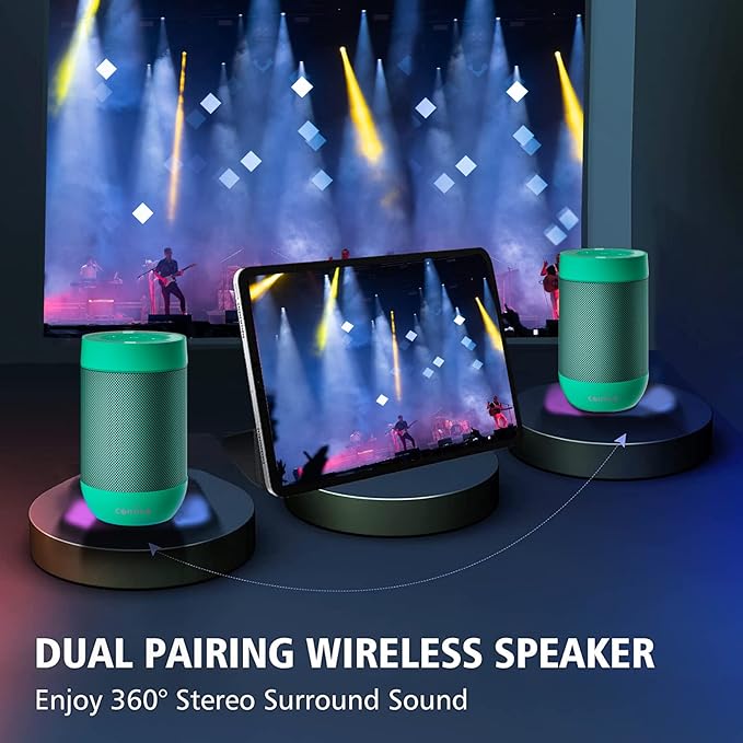 comiso Bluetooth Speaker with IP65 Waterproof, 5.3 Bluetooth, TWS Pairing - Image 5