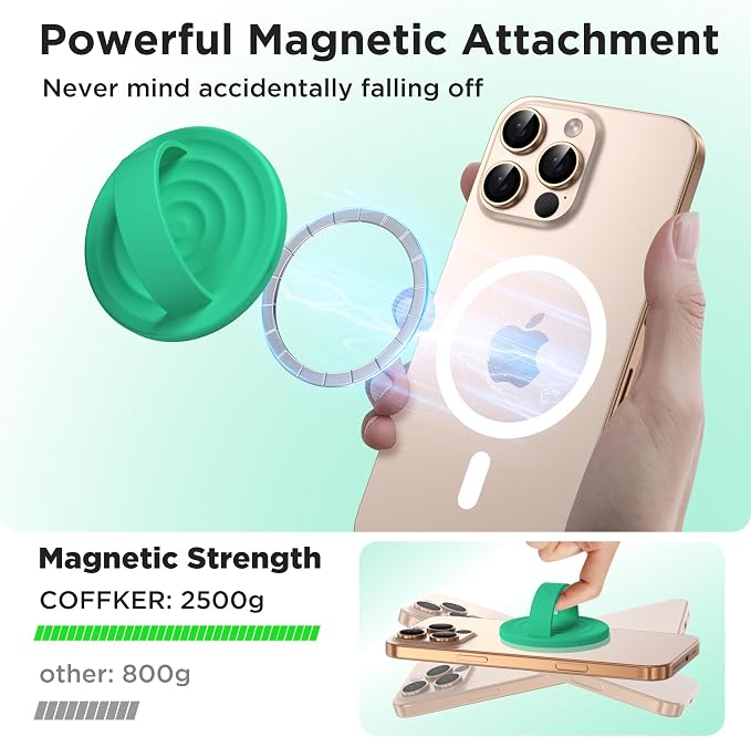 Magnetic Phone Ring Grip Holder, Silicone Finger Loop Grip, Compatible - Image 3