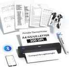 PRT Portable Printer Wireless for Travel, Inkless Bluetooth Compact Mobile by PRT