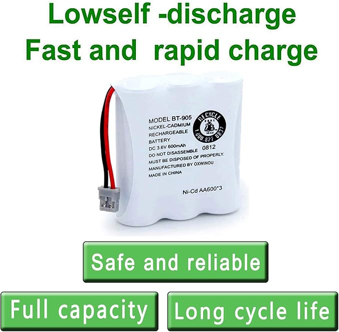 BT-905 BT905 Rechargeable Cordless Handset Phone Battery Compatible - Image 4