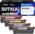 507X 507A Toner Cartridge Set 4-Pack High Yield Replacement by JCTONER