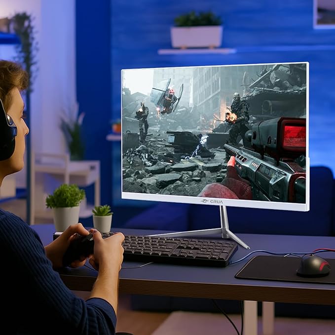 CRUA 24.5" White Gaming Monitor, 200Hz FHD VA Screen Computer Monitor, Supports - Image 7