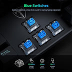 RisoPhy Mechanical Gaming Keyboard, RGB 104 Keys Ultra-Slim LED Backlit USB - Image 3