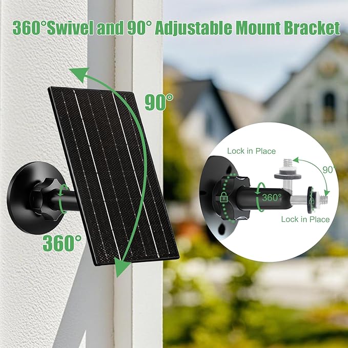 Zivif 4W Solar Panel for Security Camera, Solar Panel Charger - Image 5