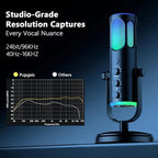 PUPGSIS Gaming Microphone for PC, Noise Cancellation Condenser Mic - Image 2