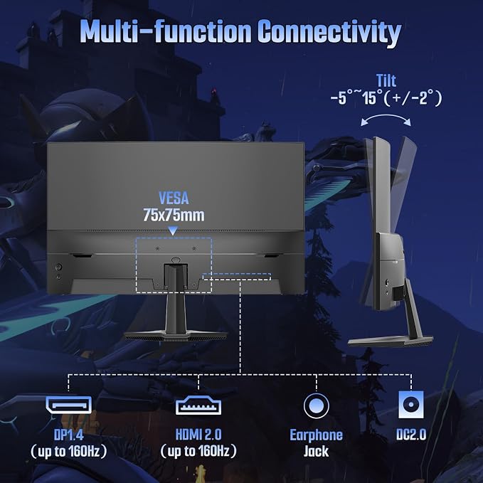 SANSUI Curved 24 Inch Gaming Monitor 160Hz FHD 1080P Computer Monitor, MPRT 1ms - Image 8