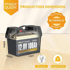 Power Queen LiFePO4 Battery 12V 100Ah Group 31 Lithium Battery, 100A BMS - Image 7