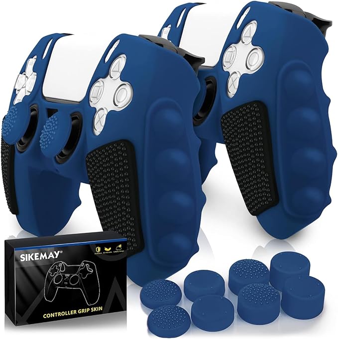 SIKEMAY Anti-Slip PS5 Controller Skin, Soft Thicken Non-Slip Studded Silicone by SIKEMAY