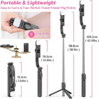 Selfie Stick Tripod with Fill Light, All in One Extendable Selfie Stick with - Image 6